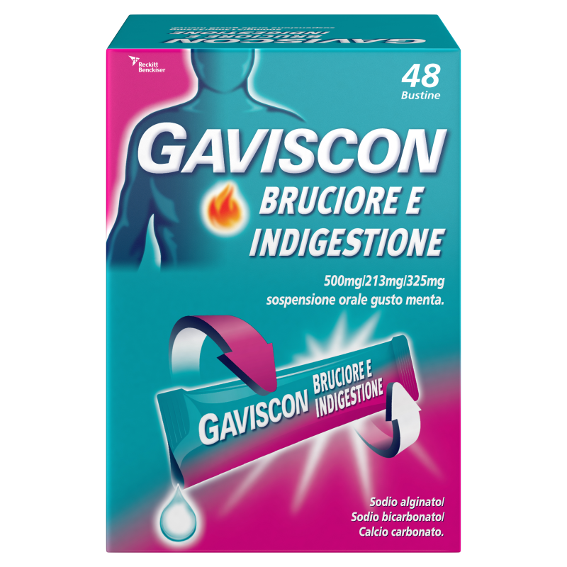 Reckitt Benckiser H. Gaviscon Bruciore E Indigestione 500 Mg/213 Mg/325 Mg Sospensione Orale Gusto Menta