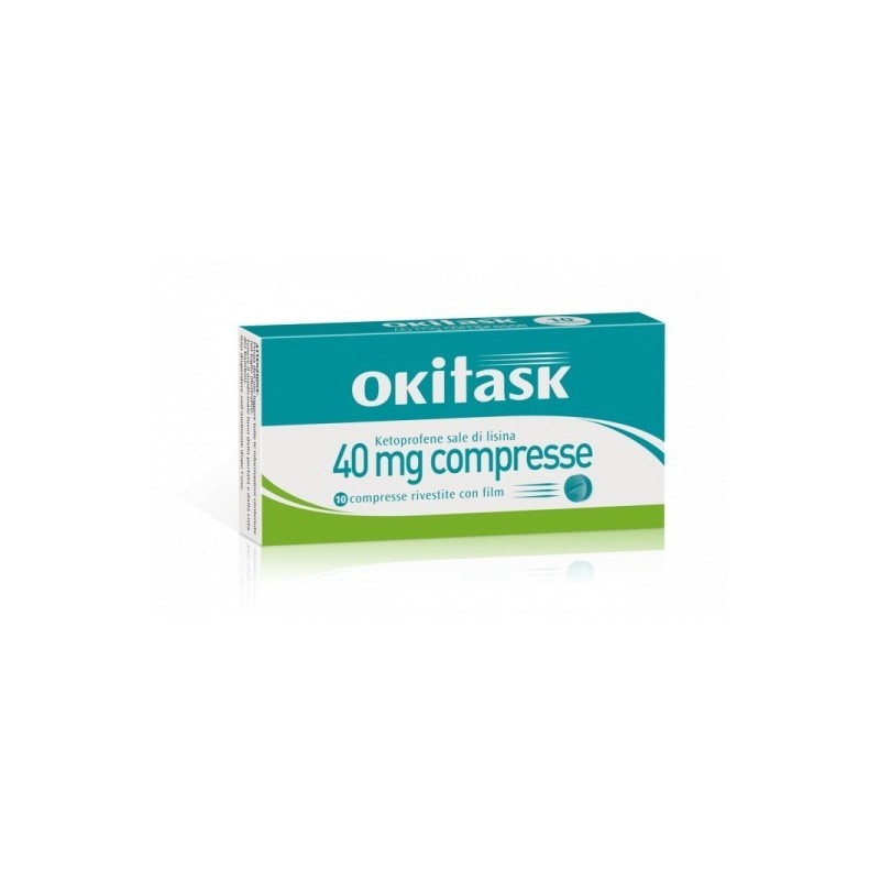 Dompe' Farmaceutici Okitask 40 Mg Compresse Rivestite Con Film Ketoprofene Sale Di Lisina