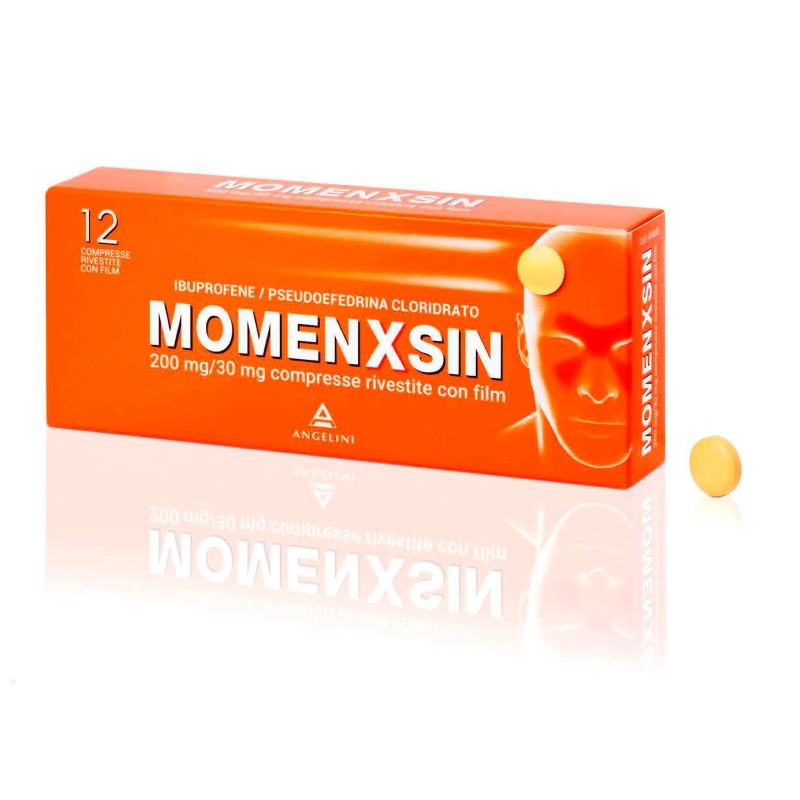 Angelini Pharma Momenxsin 200 Mg/30 Mg Compresse Rivestite Con Film Ibuprofene/pseudoefedrina Cloridrato