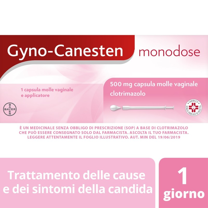 Bayer Gyno-canesten Monodose 500 Mg Capsula Molle Vaginale Clotrimazolo
