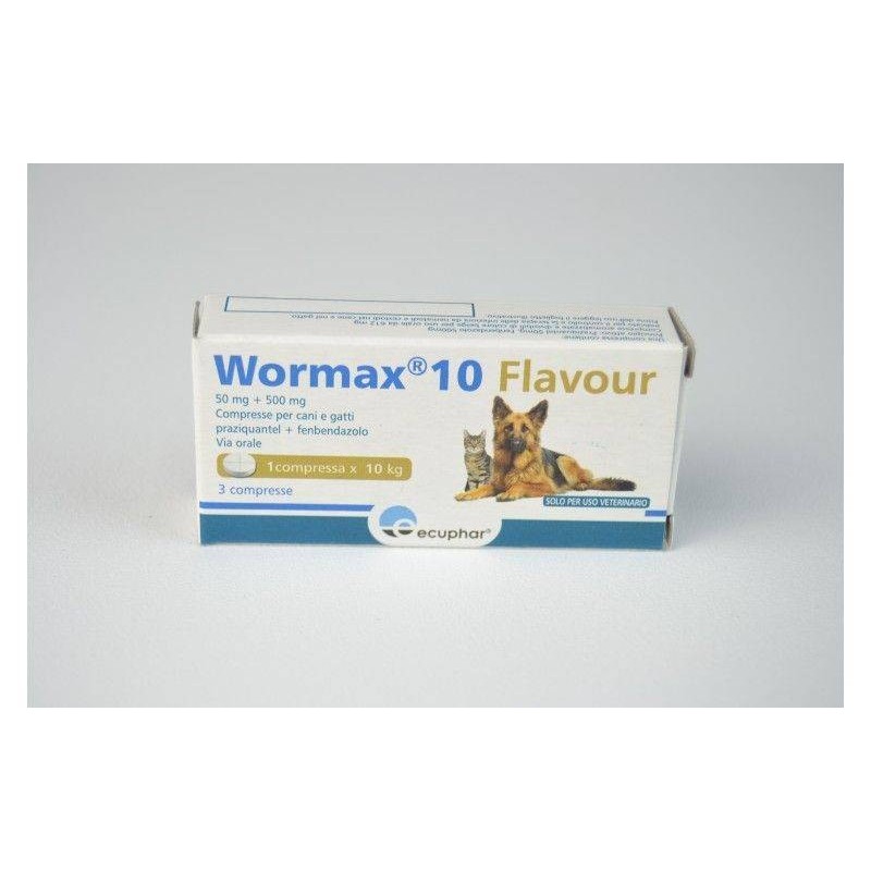 Loxavet Pharma Gmbh Wormax 10 Flavour 50 Mg + 500 Mg Compresse Per Cani E Gatti