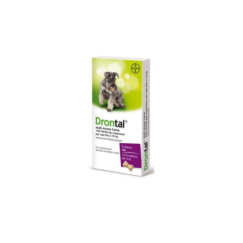 Vetoquinol S. A. Drontal Multi Aroma Carne 150/144/50 Mg Compresse Per Cani Fino A 10 Kg