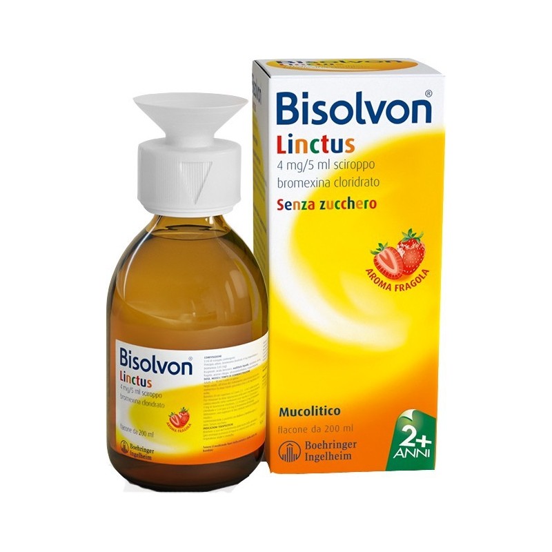 Opella Healthcare Italy Bisolvon Linctus 4 Mg/5 Ml Sciroppo - Gusto Fragola Bromexina Cloridrato