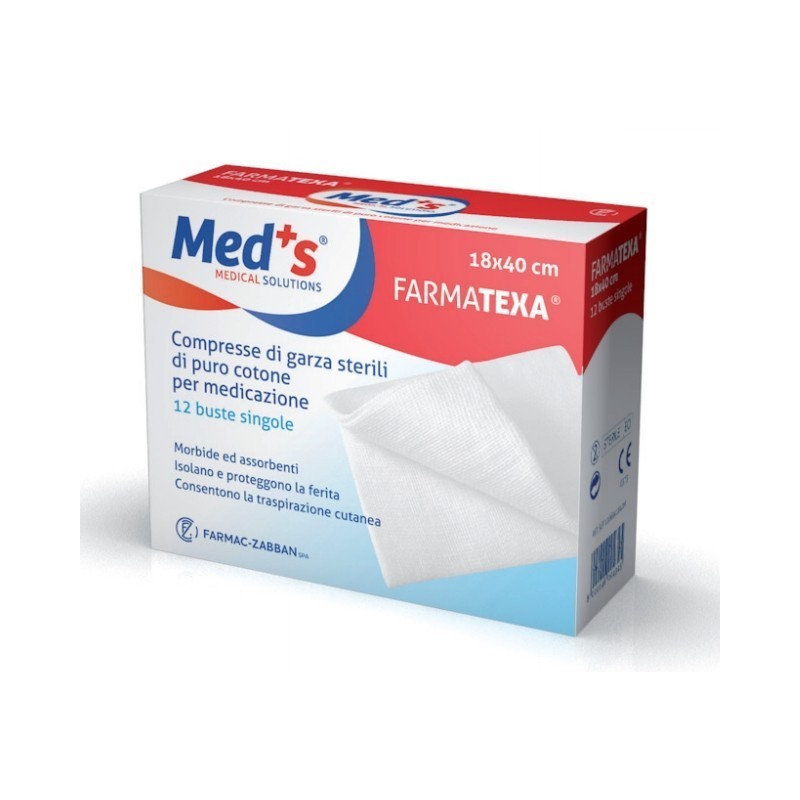 Farmac-zabban Garza Compressa Meds Farmatexa 12/8 18x40cm 12 Pezzi