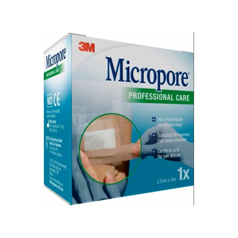 3m Italia Cerotto In Carta 3m Micropore Surgical Tape Tan M5x25mm