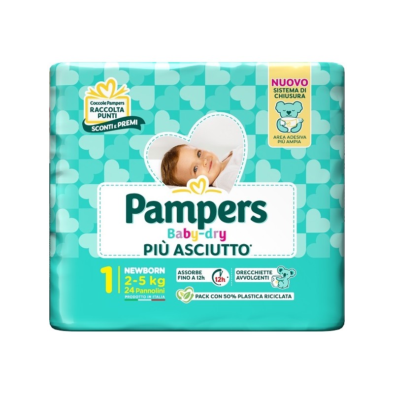 Fater Pampers Baby Dry Pannolino Newborn 24 Pezzi