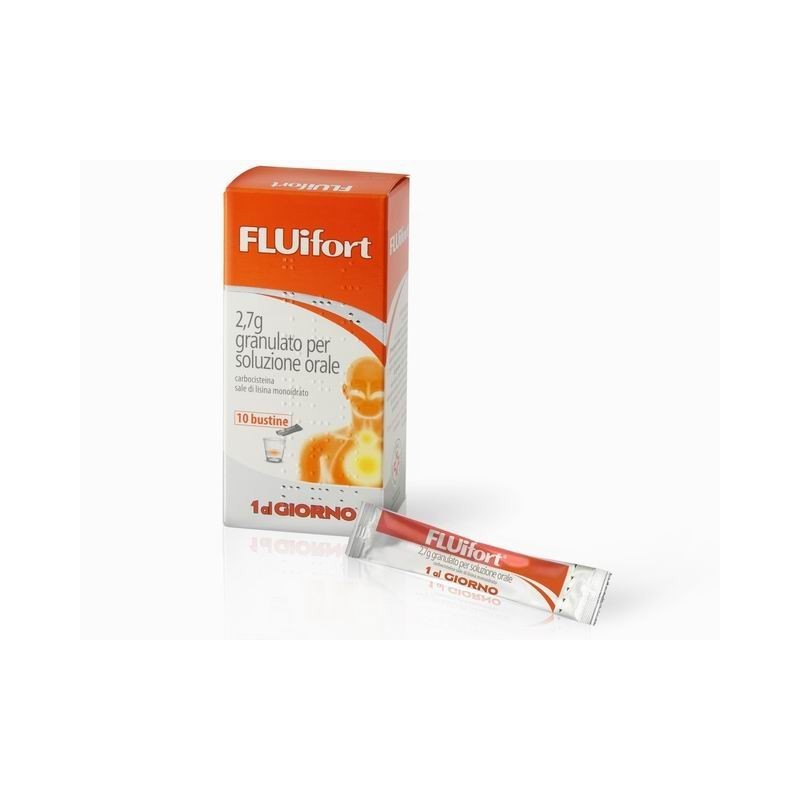 Dompe' Farmaceutici Fluifort 2,7 G Granulato Per Soluzione Orale Carbocisteina Sale Di Lisina Monoidrato
