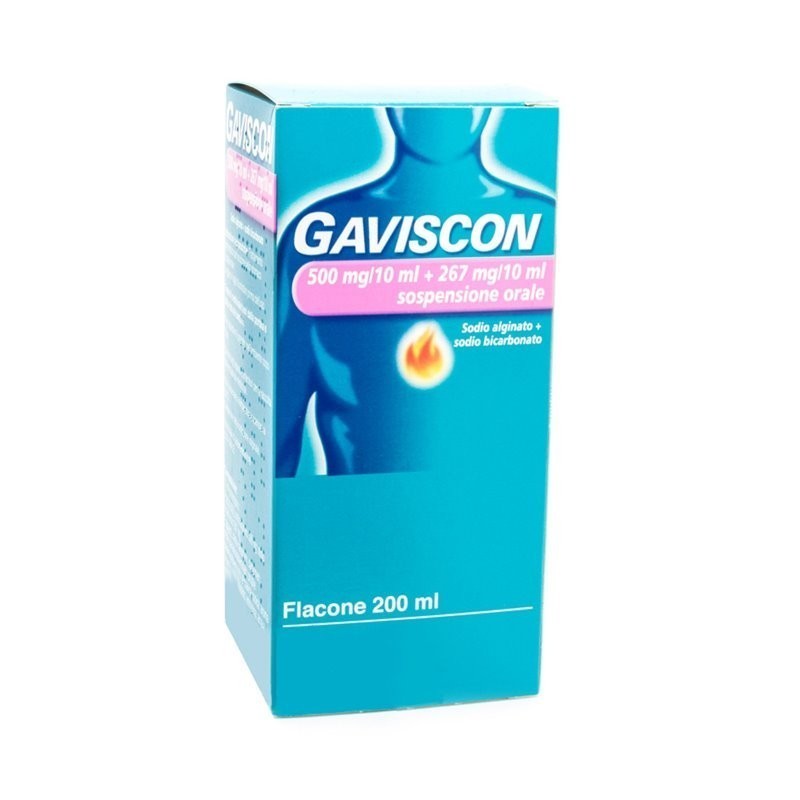 Reckitt Benckiser H. Gaviscon 500 Mg/10 Ml + 267 Mg/10 Ml Sospensione Orale Gaviscon 500 Mg/10 Ml + 267 Mg/10 Ml Sospensione Ora