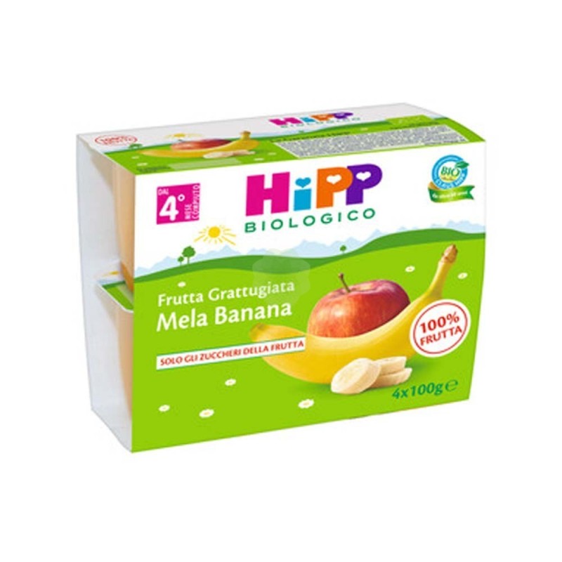 Hipp Italia Hipp Bio Frutta Grattuggiata Mela Banana 4x100 G