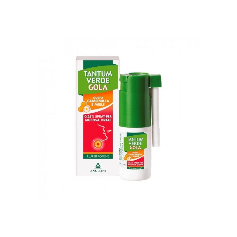Angelini Tantum Verde Gola 0,25% Spray Per Mucosa Orale Gusto Camomilla E Miele Flurbiprofene
