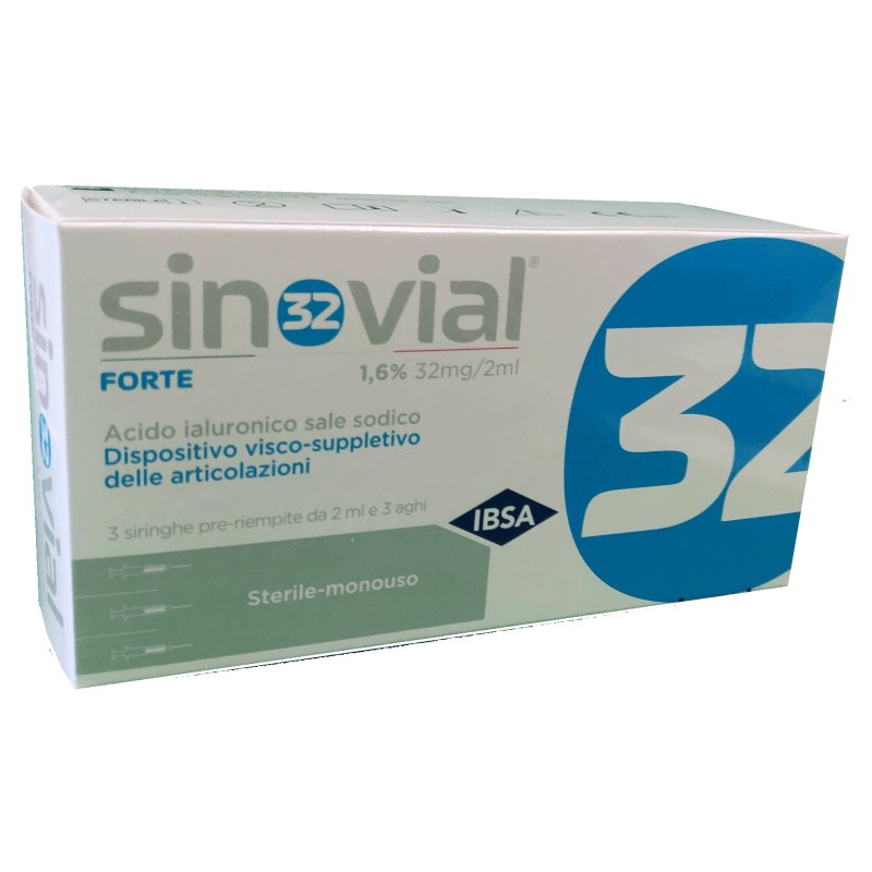 Ibsa Farmaceutici Italia Siringa Intra-articolare Sinovial 32 Acido Ialuronico 1,6% 32 Mg/2 Ml 1 Fs + Ago Gauge 21 3 Pezzi